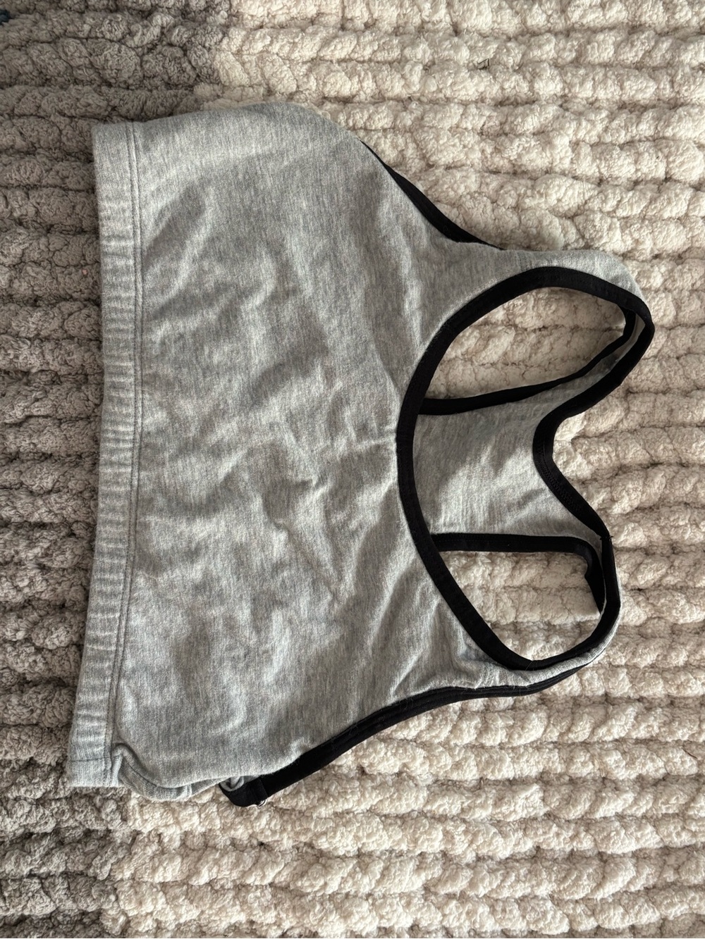 Fruit of the Loom Gray Bralette with Black Trim